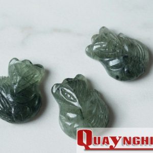 Hồ ly đá thạch anh tóc xanh hợp mệnh Mộc - Hỏa