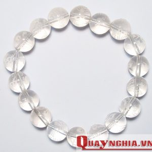 Vòng Tay Đá Thạch Anh Trắng mệnh Kim - Thủy