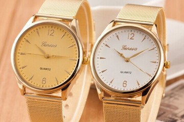 Đồng Hồ Nữ Geneva Dây Lưới Xi Vàng Cao Cấp