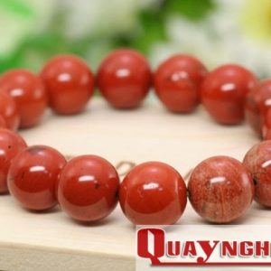 Vòng tay đá ngọc bích đỏ jasper mệnh Hỏa - Thổ